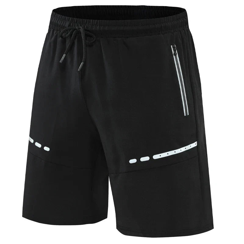 Comfortabele heren hardloopshorts en fitness kleding; slim-fit model met ritszakken voor actieve dagen.