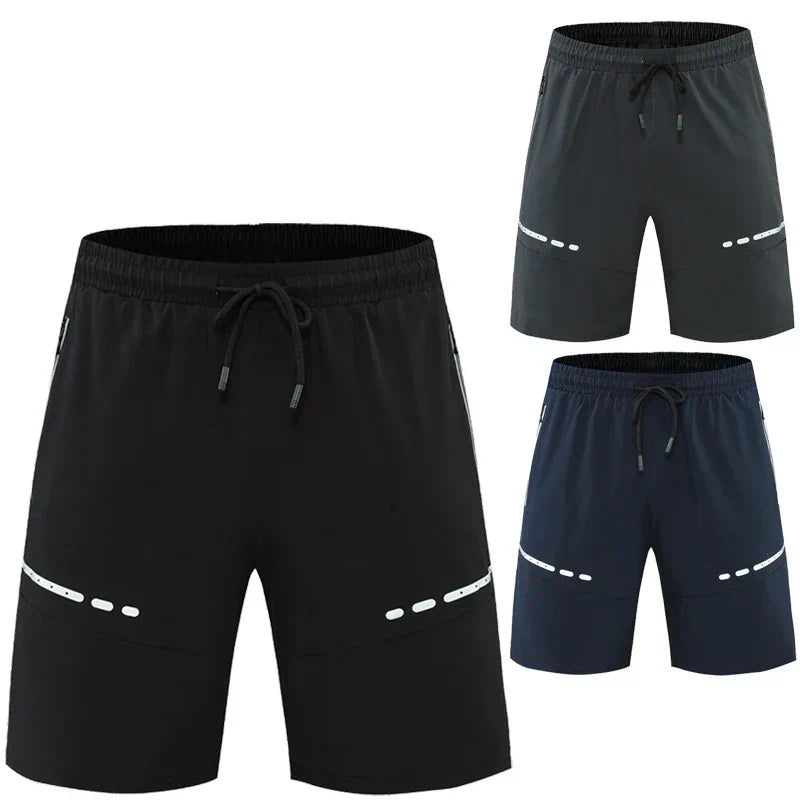 Heren slim-fit sportshorts, Kian model, met handige ritszakken; perfect voor diverse sportactiviteiten.