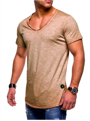 Heren slim fit V-hals T-shirt, ideaal voor casual moderne stijl en dagelijks comfort. Essentiële kleding heren.