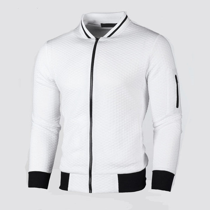 Stijlvol sportief herenvest, slim fit, met gedetailleerd ruitpatroon, geschikt als bovenkleding.