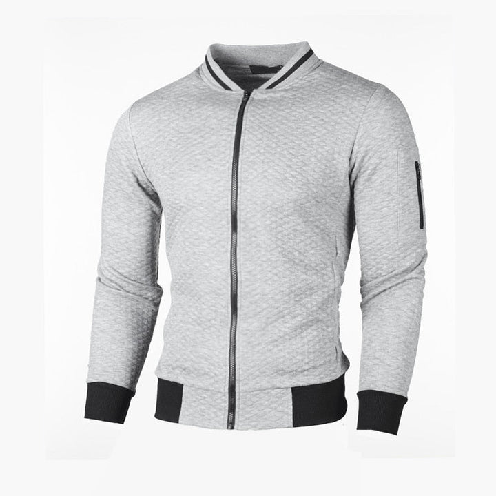 Comfortabel heren sportvest, slim fit, met modern ruitpatroon; ideaal voor casual bovenkleding.