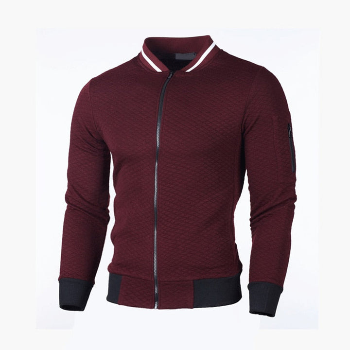 Heren sportief vest, slim fit, in blauw met ruitpatroon, combineert comfort en stijl.