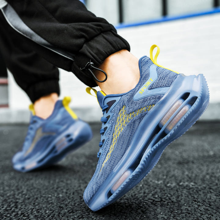 Sportieve Lorenzo heren sneakers met ademend bovenwerk en luchtkussen technologie voor ultiem loopcomfort.