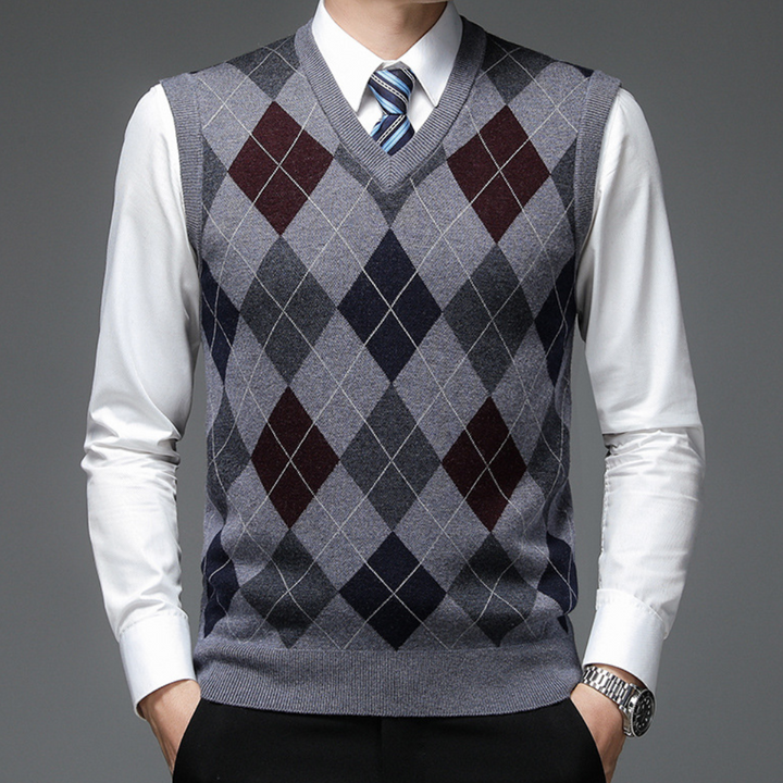 Felix heren spencer met opvallend argyle ruitpatroon, perfect voor een klassieke doch casual look.