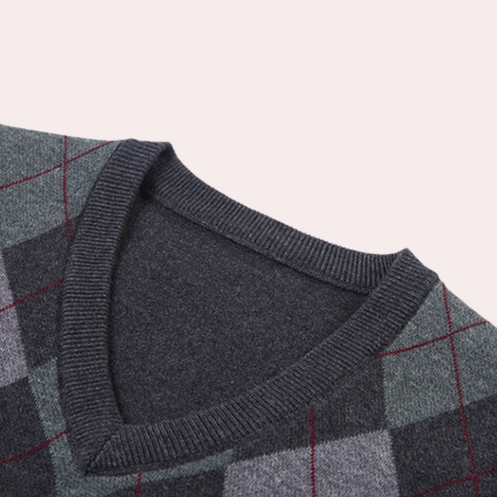 Veelzijdige heren argyle spencer; een elegant ruitpatroon vest voor zowel casual als zakelijke outfits.