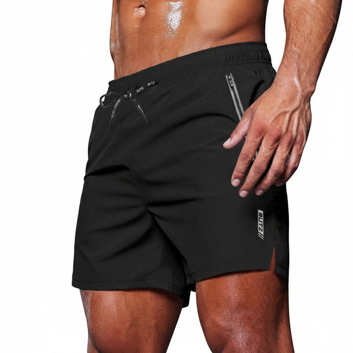 Heren sport shorts in marineblauw met ritszak voor intensieve trainingen