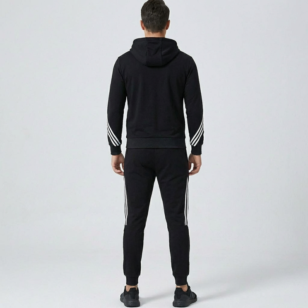 Modieus heren trainingspak, ideaal als casual pak of fitnesskleding. Stijlvol en sportief.