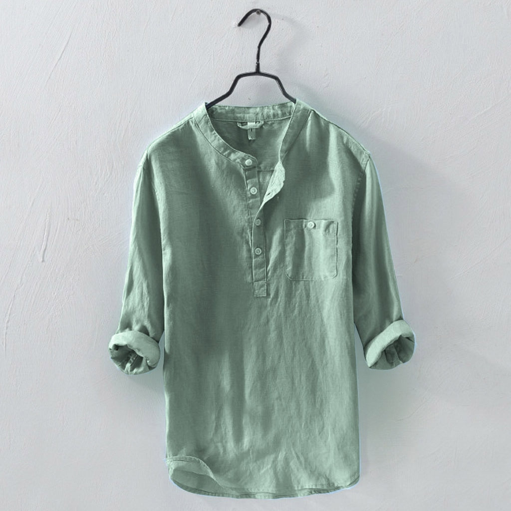 Heren stijlvol luchtig overhemd voor warm weer, comfortabel en ademend.