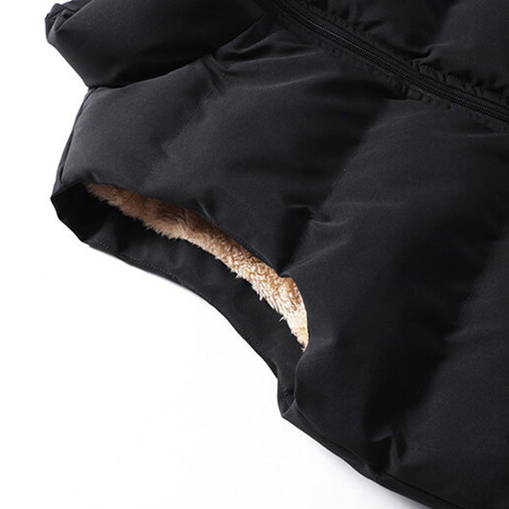 Mouwloze heren bodywarmer met bont, lichtgewicht warm vest, ideaal voor een stijlvolle winterse look.