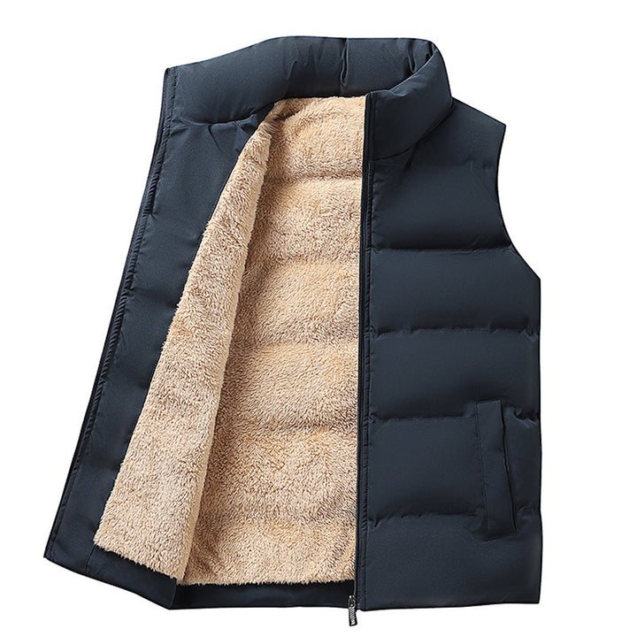 Heren warm vest, mouwloos en lichtgewicht bont bodywarmer, perfect voor gelaagde winterse herenkleding.