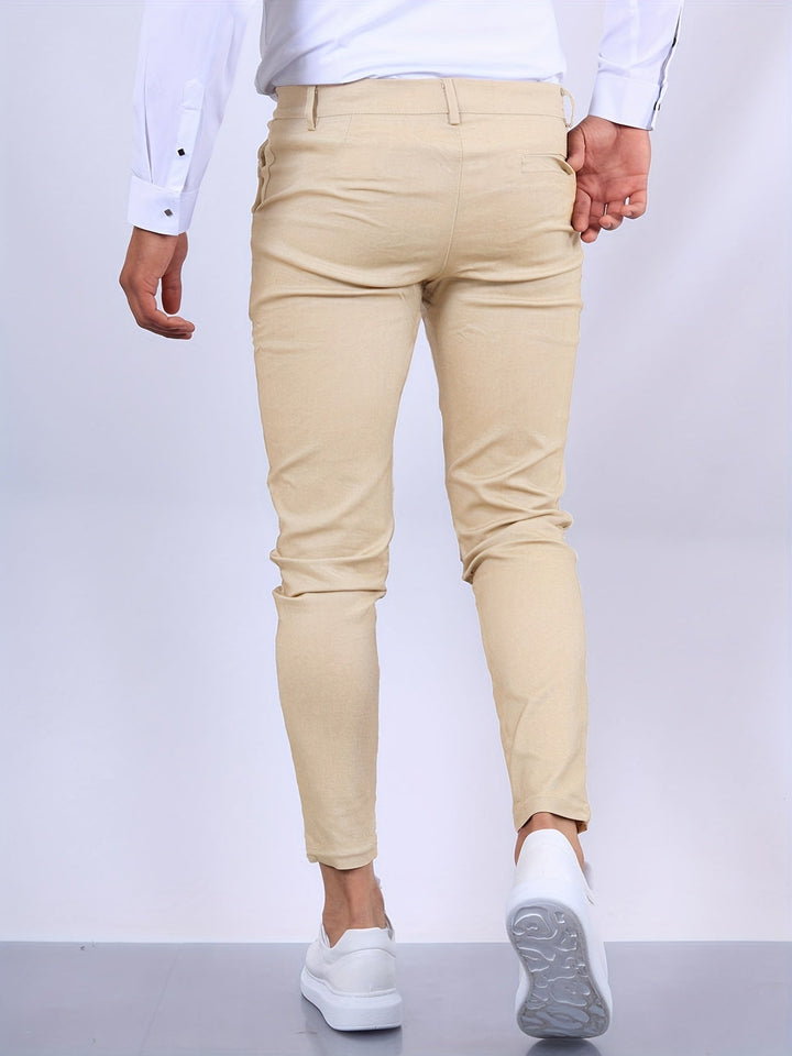 Hoogwaardige stretch skinny herenbroek, ideaal voor stijlvolle en comfortabele mannenkleding.