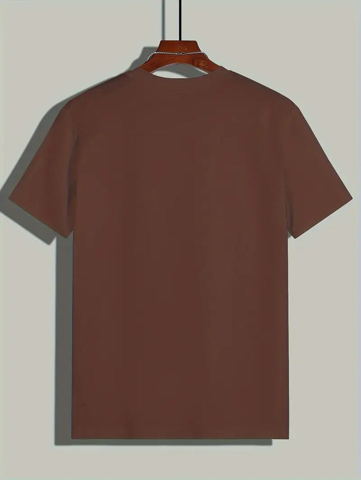 Beige Nico heren T-shirt, natuurlijk katoen, comfortabele pasvorm, veelzijdige herenmode.