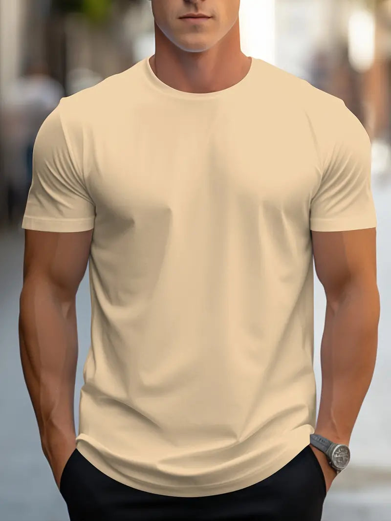 Wit heren T-shirt Nico met korte mouwen, een klassieke en comfortabele keuze van hoogwaardig katoen.
