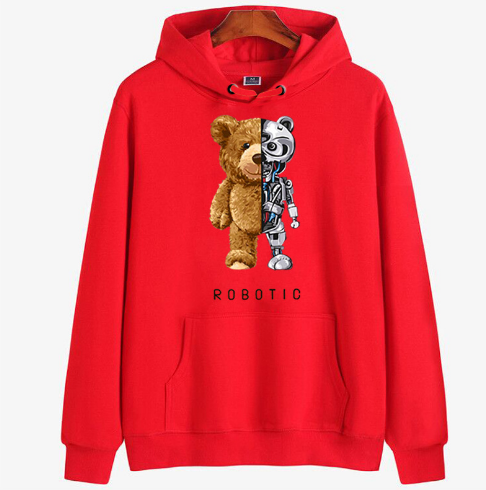 Heren teddy hoodie met uniek design, warm en stijlvol, ideaal voor koude dagen. Comfortabele winterkleding.