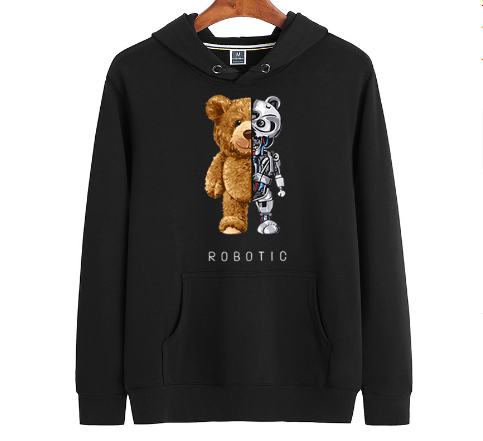 Comfortabele en unieke heren teddy hoodie, een stijlvolle sweatshirt met print voor casual dagen.