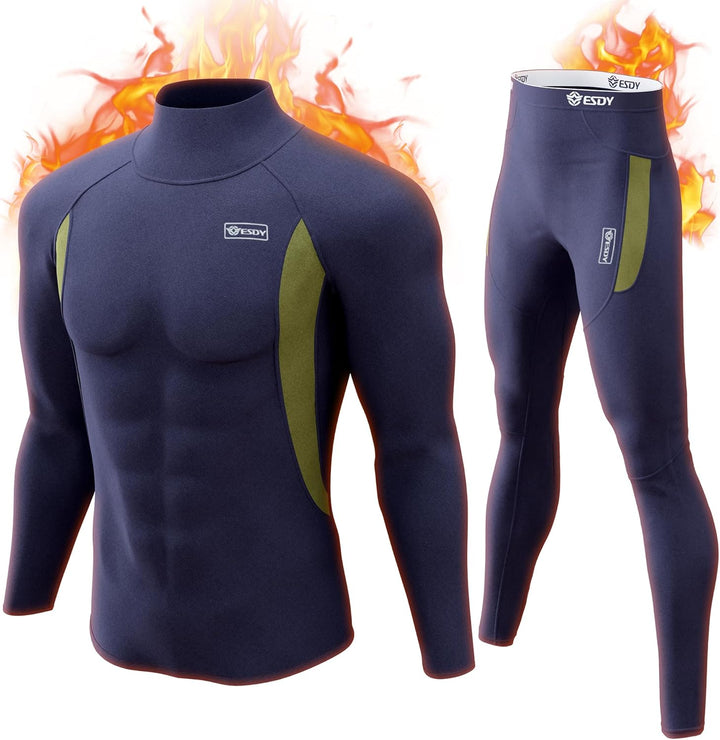 Warme heren onderkleding set, ideaal voor wandelen en fietsen in de kou.