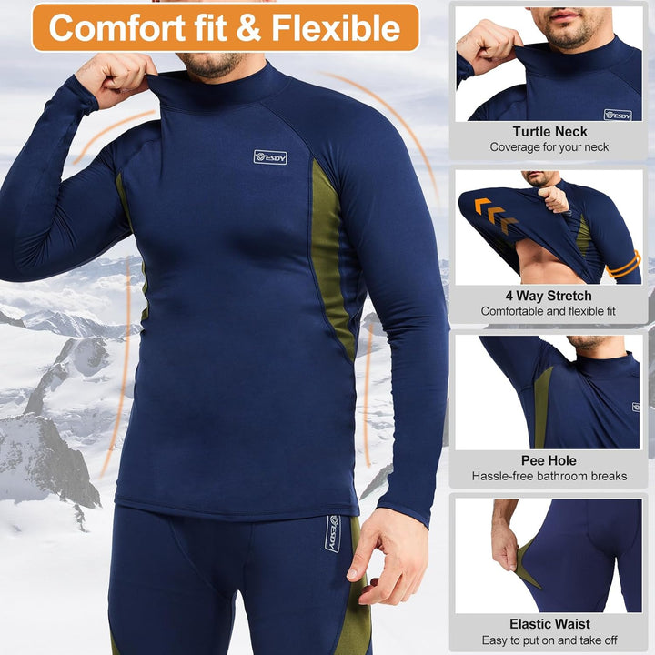 Comfortabele heren thermokleding voor buitensport, houdt je lichaamstemperatuur stabiel.