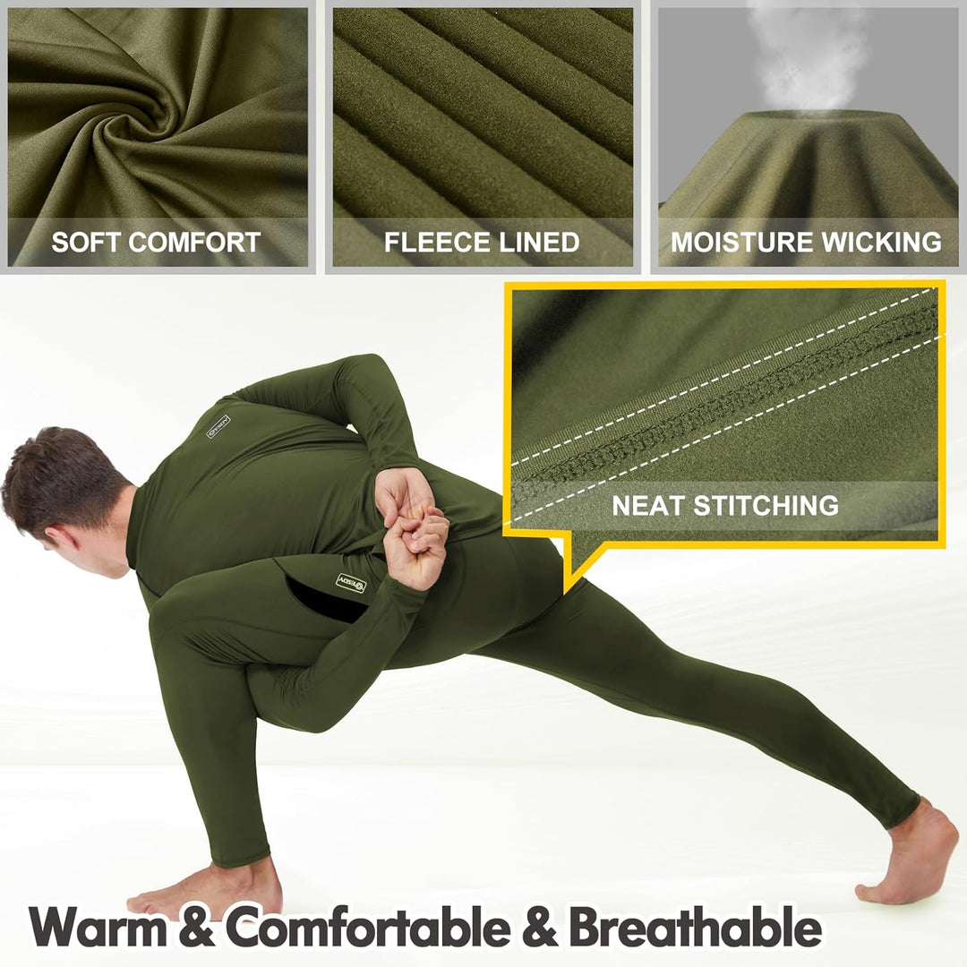 Comfortabele heren thermische sportkleding, voor optimale prestaties in de kou.