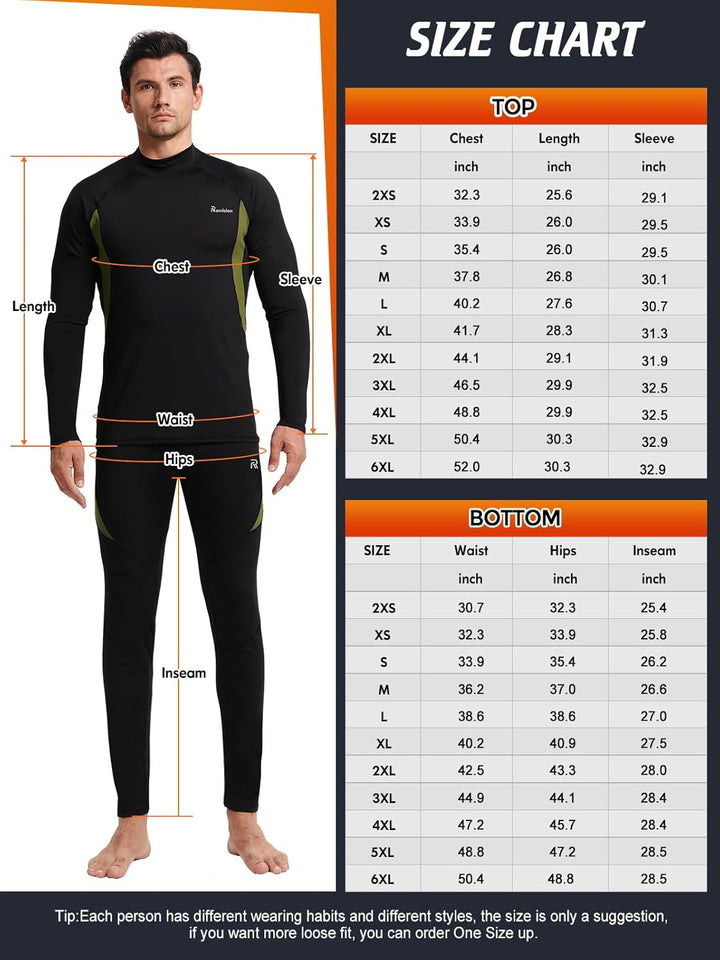 Warme heren thermisch ondergoed set, perfect voor winterse kampeertrips.
