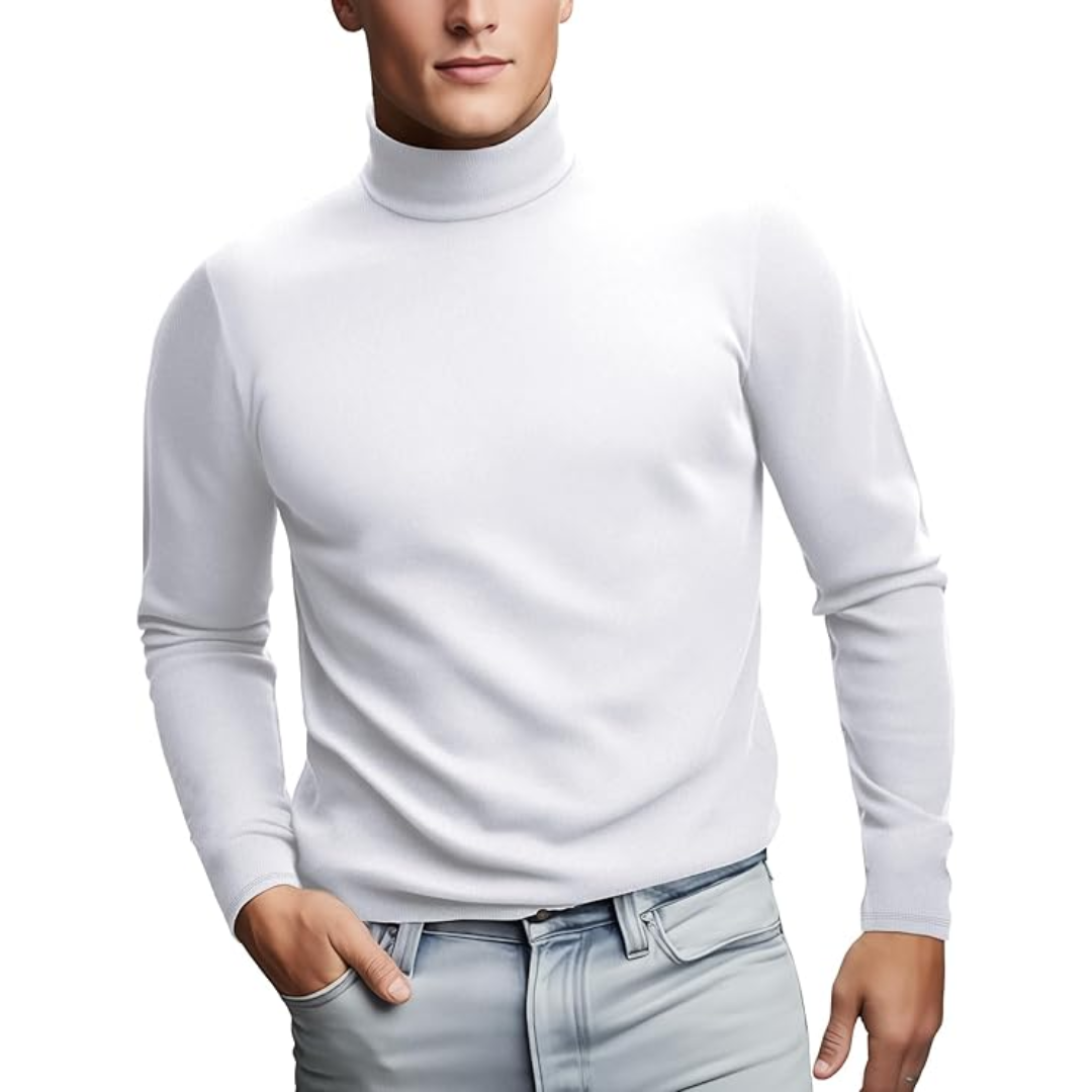 Zwarte heren thermo coltrui Paul, perfect als warme baselayer onder winterjassen of truien.