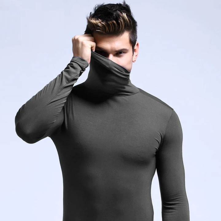 Isolerend heren thermo ondershirt, lange mouwen en kraag, essentieel voor herfst en winter. Geschikt voor alle seizoenen.
