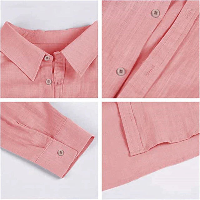 Comfortabel heren overhemd met lange mouwen, perfect voor de zomer en lente. Lichte stof.