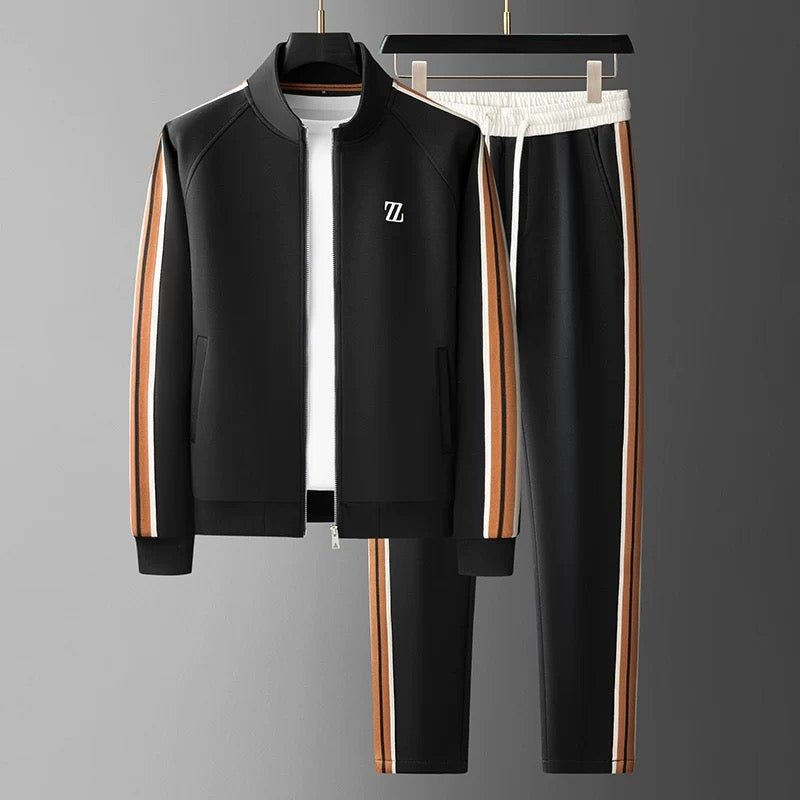 Zacht heren trainingspak voor optimaal comfort; modern design. Essentiële sportkleding en vrijetijds outfit.
