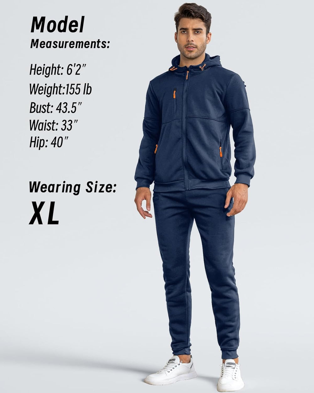 Stijlvol heren trainingspak, bestaande uit een zachte pullover en bijpassende joggingbroek.