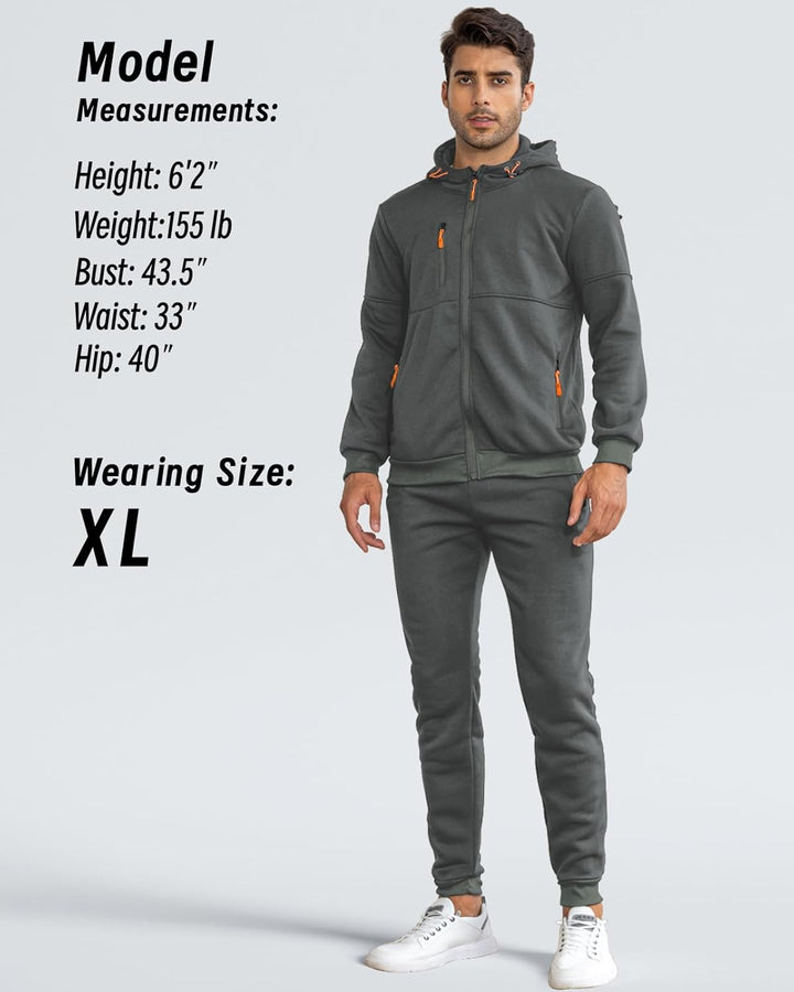 Veelzijdig heren activewear pak: pullover en broek set voor diverse activiteiten.