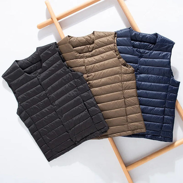Heren ultralichte donsbodywarmer Laurent, mouwloos gilet voor casual en outdoor gebruik.