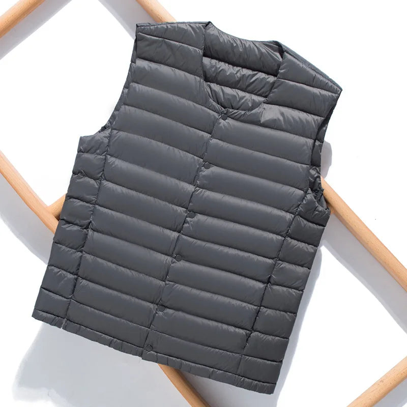Laurent ultralichte donsbodywarmer, duurzame heren gilet voor wandelen, kamperen en reizen.