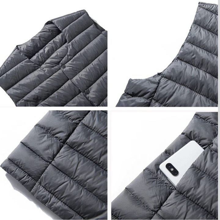Veelzijdige heren donsbodywarmer Laurent, ideaal voor reizen, outdoor avonturen of casual stijl.