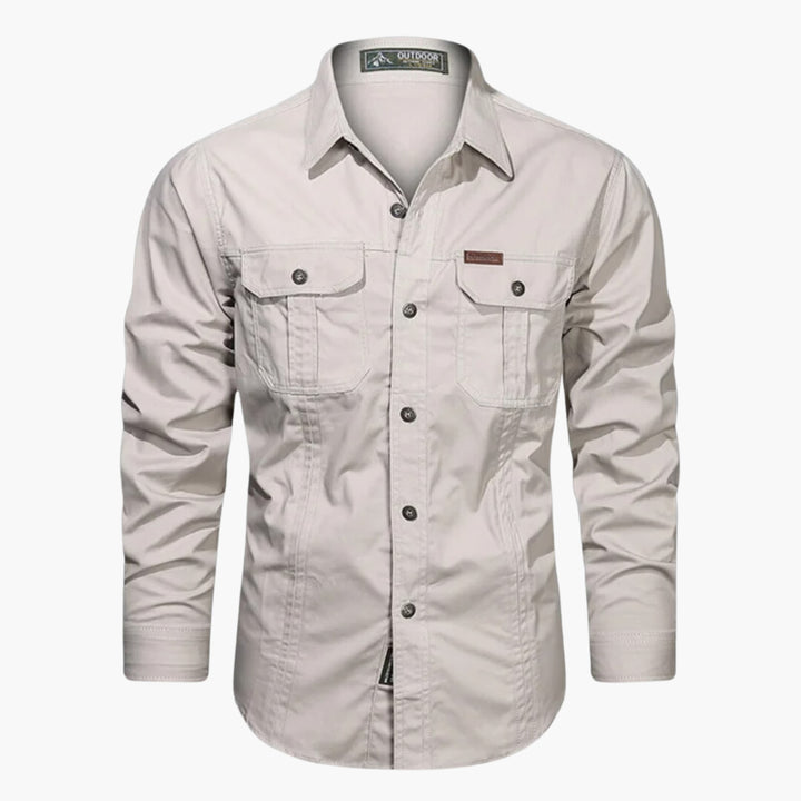 Comfortabel heren overhemd met lange mouwen, utilitystijl, ideaal als dagelijks casual shirt voor mannen.