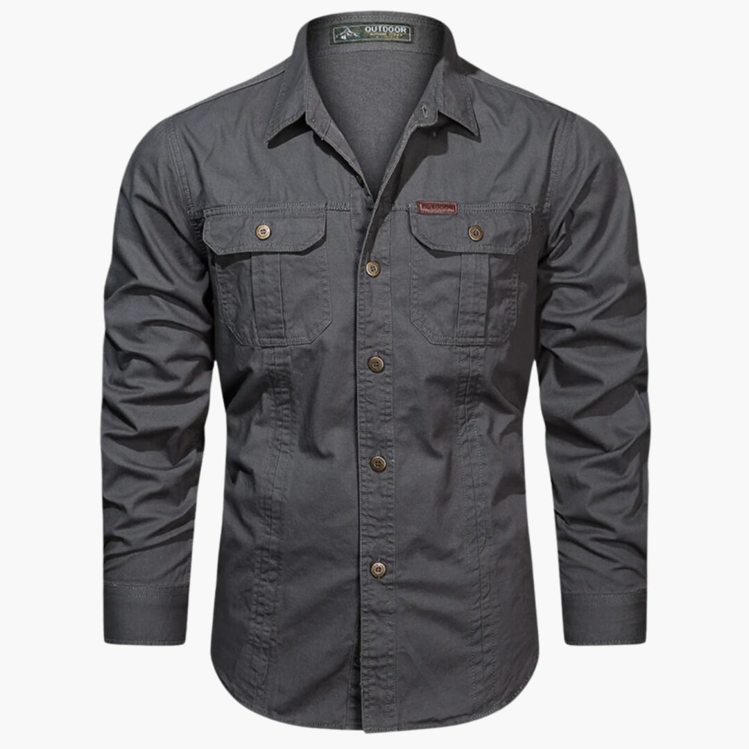 Veelzijdig heren utilityshirt met lange mouwen, perfect voor casual herenmode, robuust en functioneel.