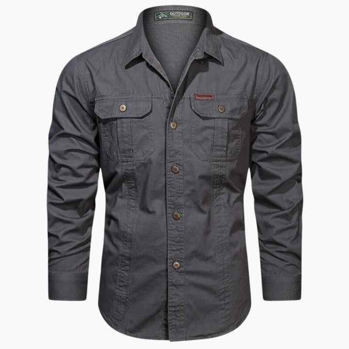 Veelzijdig heren utilityshirt met lange mouwen, perfect voor casual herenmode, robuust en functioneel.