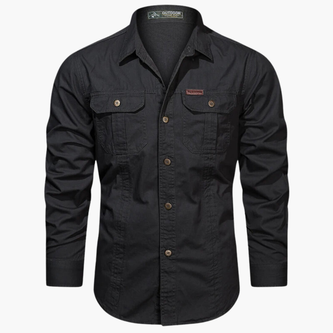 Stijlvol heren shirt met lange mouwen, utilitystijl, ideaal voor een comfortabele en functionele dagelijkse look.