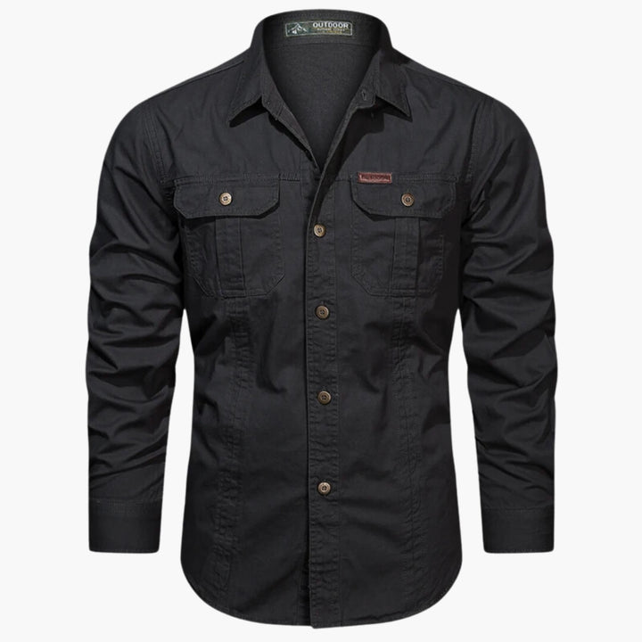 Stijlvol heren shirt met lange mouwen, utilitystijl, ideaal voor een comfortabele en functionele dagelijkse look.