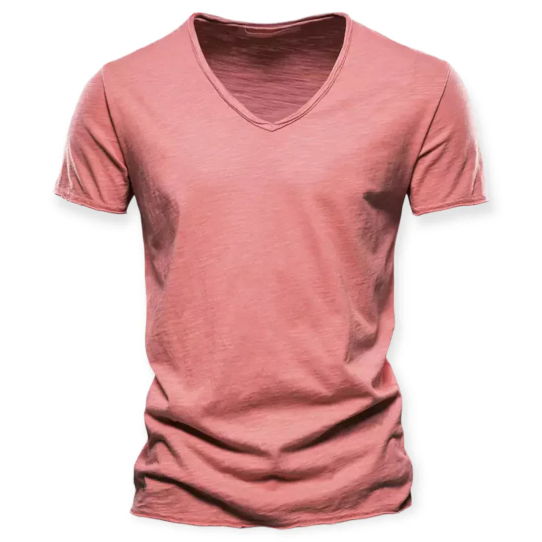 Zacht heren T-shirt met V-hals, een must-have basic voor je herenkleding collectie.