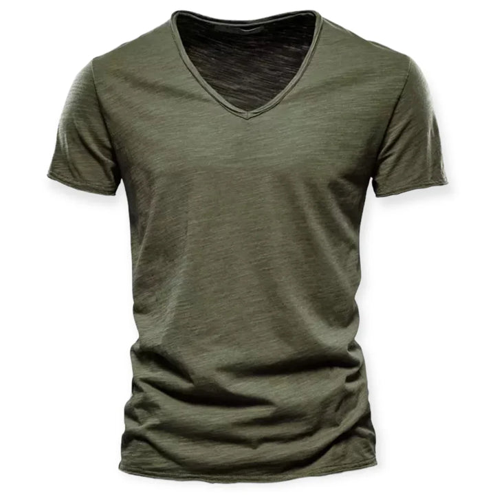 Basic V-hals T-shirt voor heren, biedt ultiem comfort en een tijdloze uitstraling.