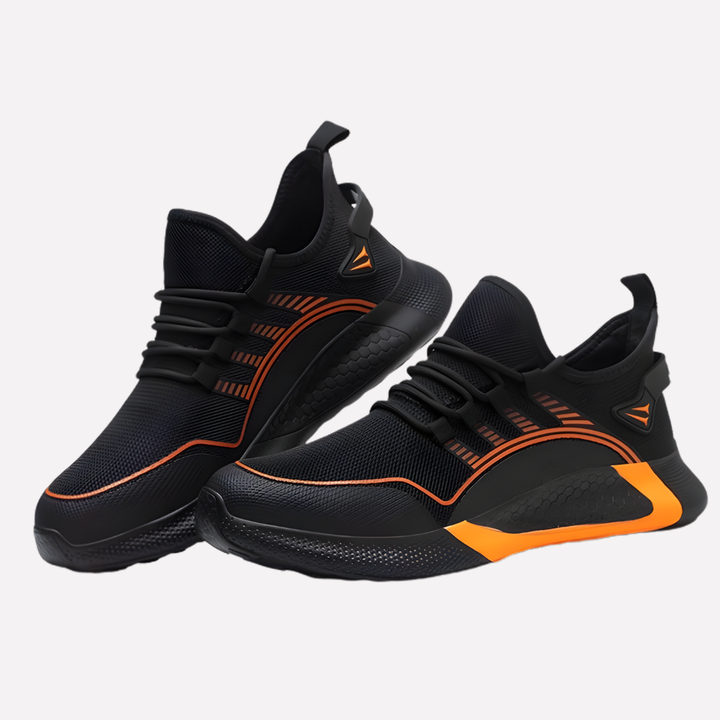 Robuuste heren veiligheidssneakers, beschermend en comfortabel, perfect voor werk in bouw en industrie.