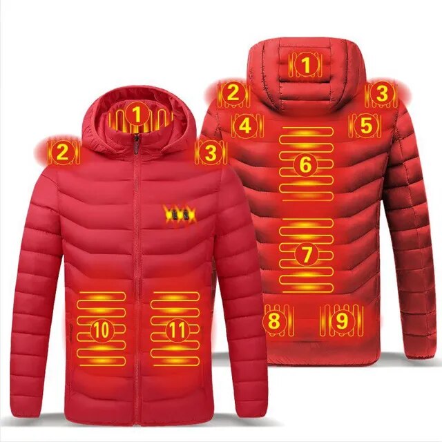 Herenjas met geïntegreerde USB verwarming, biedt comfort en warmte op koude winterdagen.