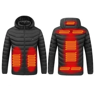 Warme en comfortabele herenjas met slimme USB thermostaat, perfect voor winterse dagen.