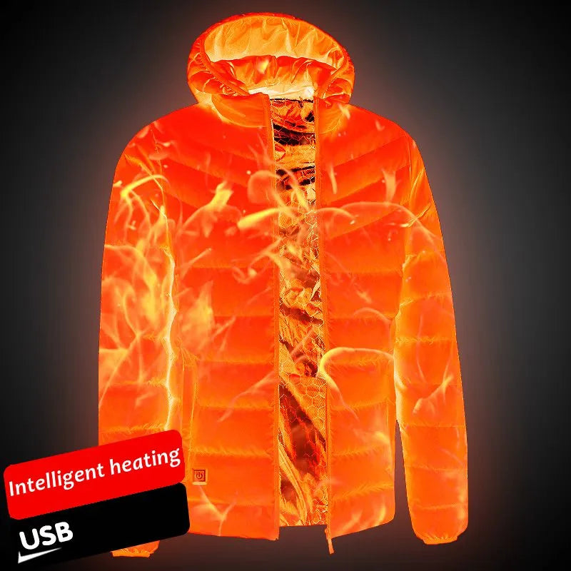 Heren thermostaatjas met verstelbare verwarming, essentieel voor comfort tijdens koude dagen.