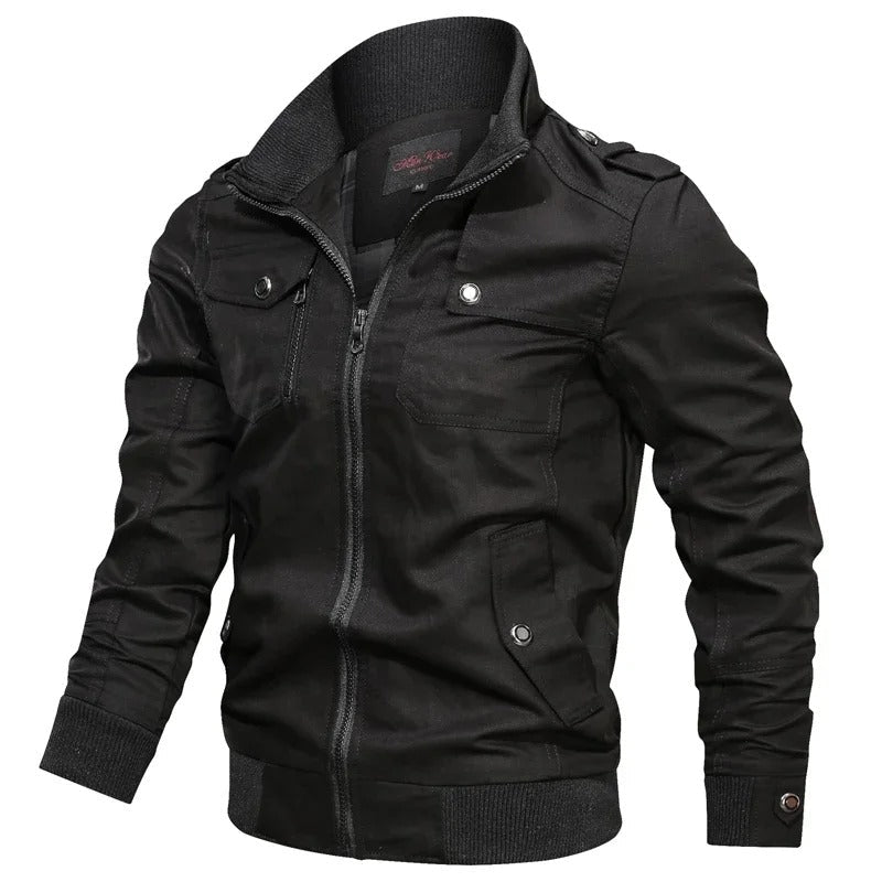 Heren Vince zomerjas met stoere motorlook, kraag en rits. Lichtgewicht, ideaal voor casual zomer outfits.