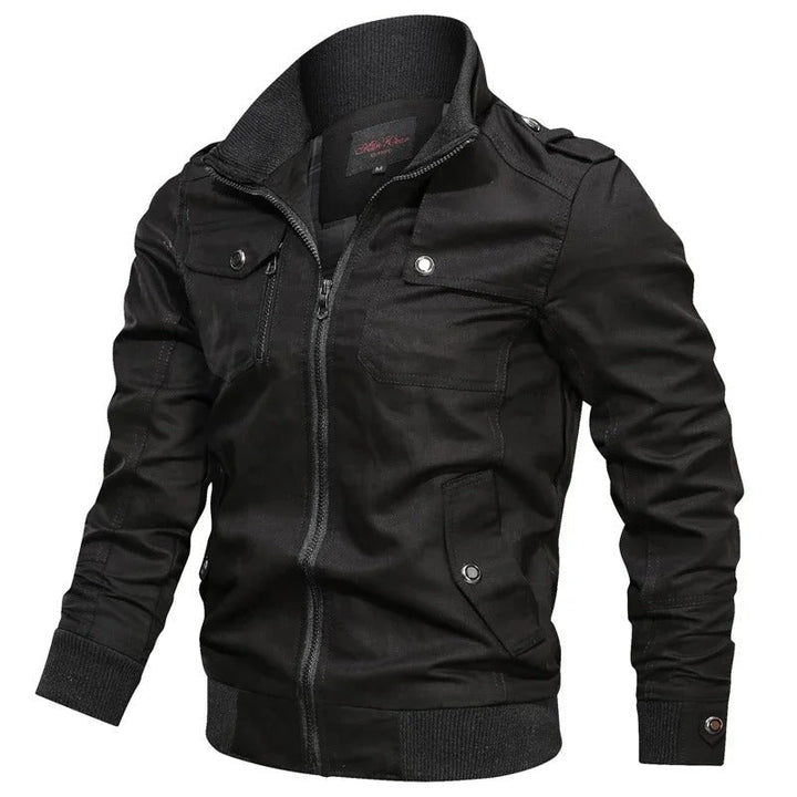 Heren Vince zomerjas met stoere motorlook, kraag en rits. Lichtgewicht, ideaal voor casual zomer outfits.