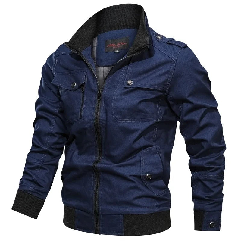 Casual heren zomerjas Vince, lichtgewicht, met motorlook en kraag. Perfect voor elke stijlvolle outfit.