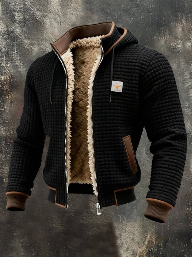 Comfortabele winterjas voor heren, dik gevoerd en warm, ideaal voor bescherming tegen de kou.