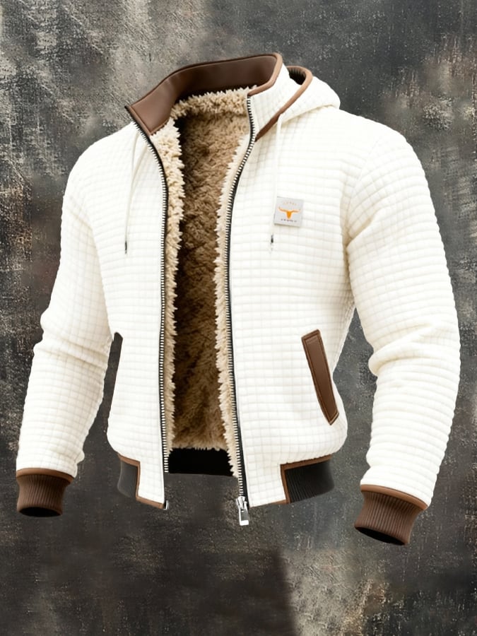 Stijlvolle heren winterjas met capuchon, robuust design, geschikt voor dagelijks gebruik in koud weer.