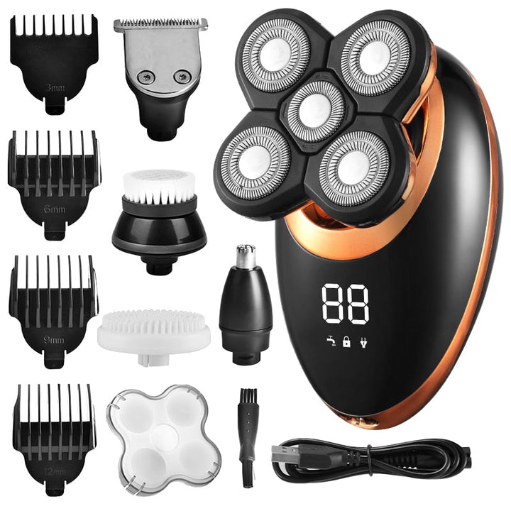 Heren waterdicht draadloos scheerapparaat en multifunctionele trimmer voor gezicht en lichaamshaar.