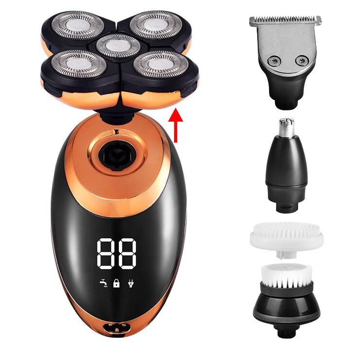 Waterdicht heren scheerapparaat voor nat en droog scheren; ideale draadloze elektrische baardtrimmer.